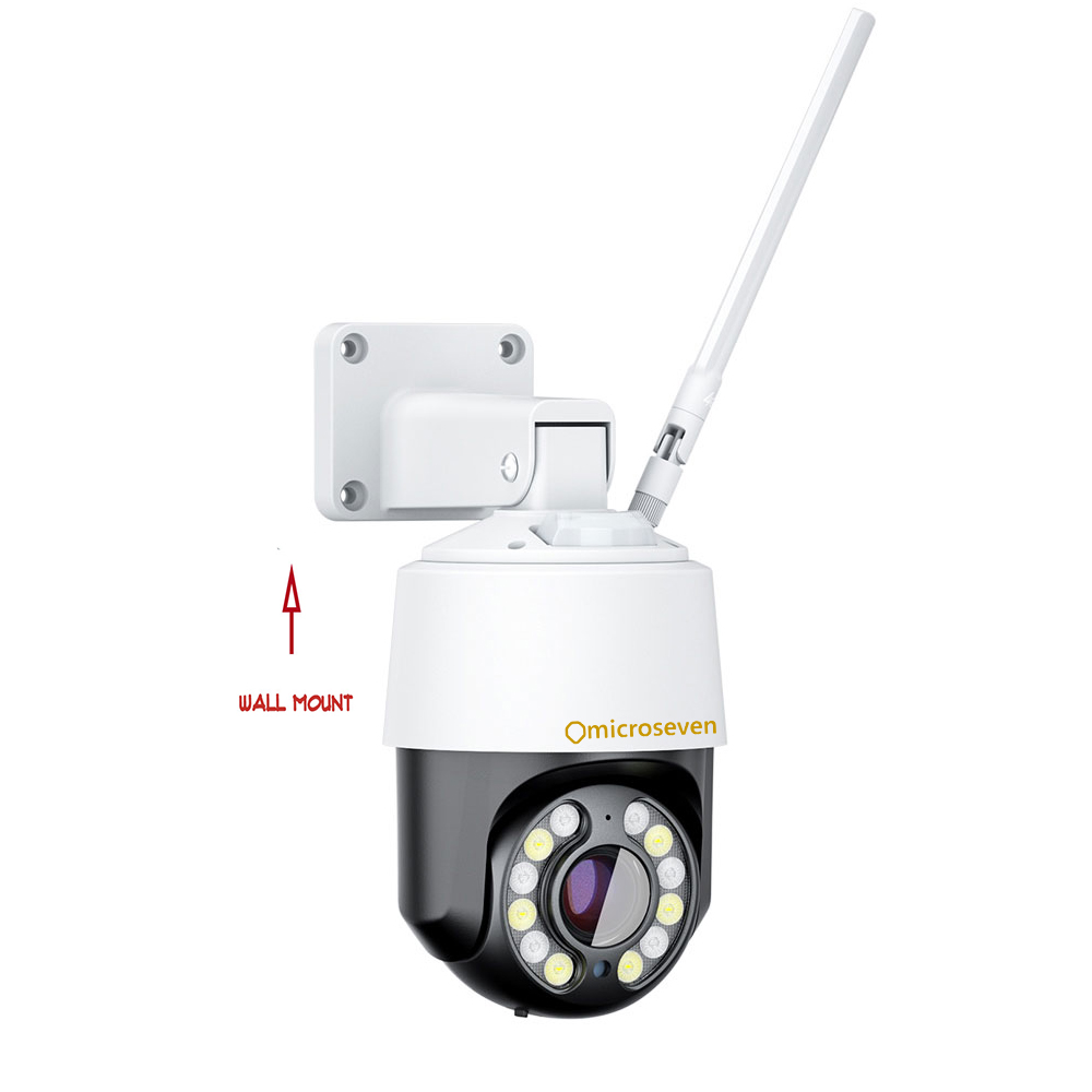 Microseven M7 Professional Open Source Security Camera, Remote Managed,14x optical zoom mini PTZ Security IP Camera, 5MP (2560x1920p), [WiFi+POE] All in One, Motion, PTZ auto-tracking, Light active deterrence (on/off switch), Outdoor weatherproof IP66, Spotlight and IR night vision, 2-way audio, FTP, microSD card slot 256gb,M7RSS (Video Recorder Server), Cloud Storage, Broadcasting on YouTube and Microseven